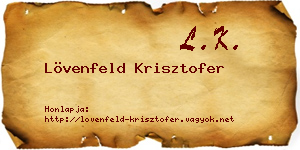 Lövenfeld Krisztofer névjegykártya