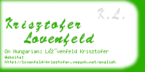 krisztofer lovenfeld business card